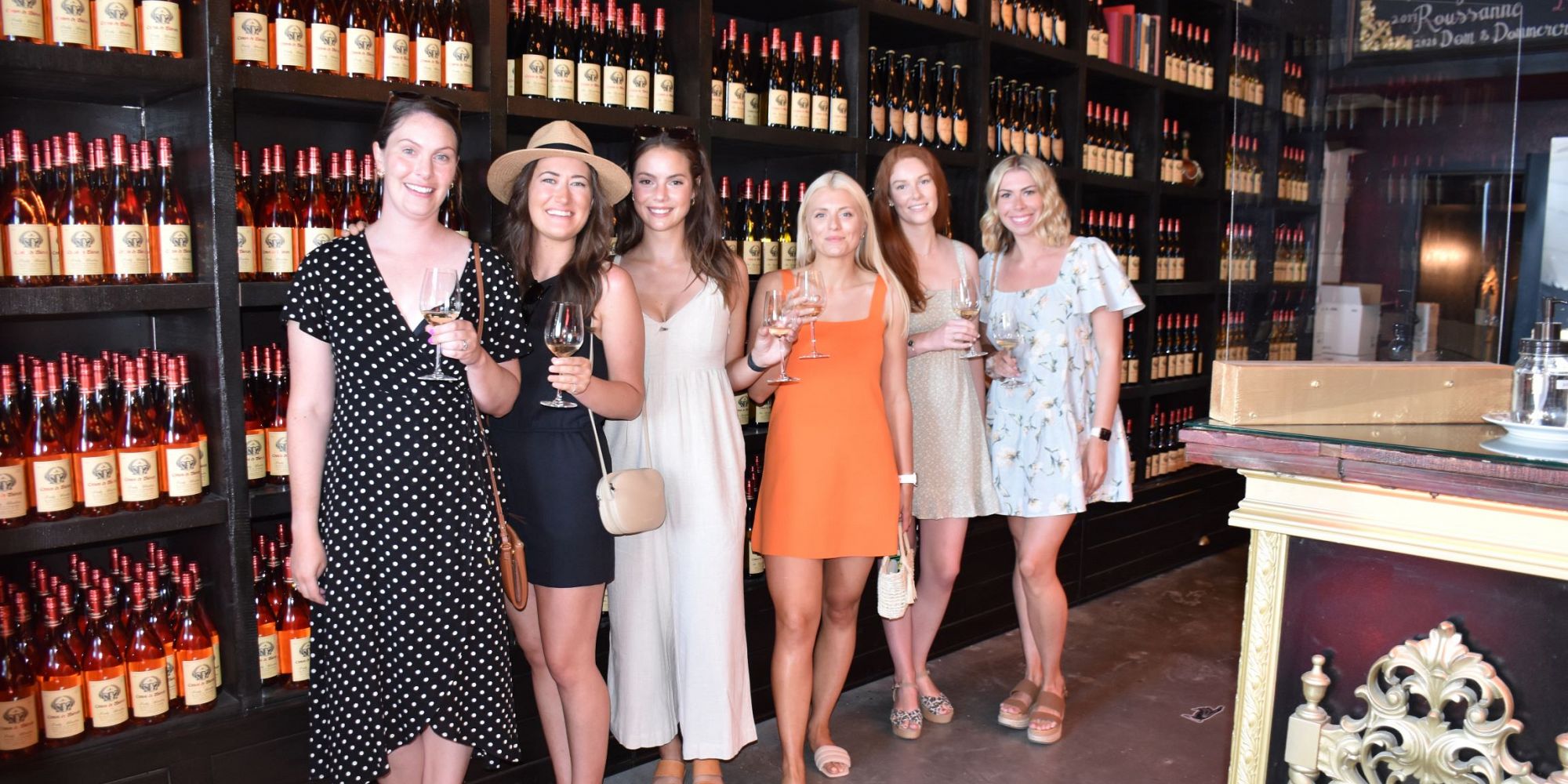 Six Ladies Wine Tasting In Crown & Thieves Winery's Tasting Room