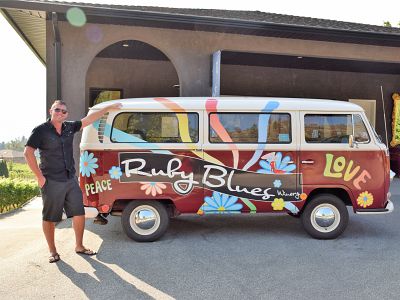 Groovy Volkswagen Bus at Ruby Blues Winery 