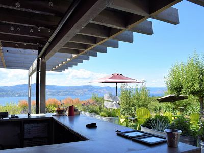 Lake and Garden Views at JoieFarm Winery 