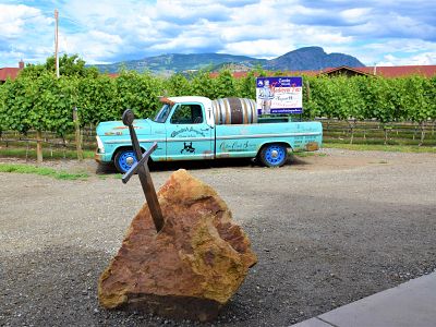 Vineyard Views and Classic Truck at Camelot Vineyards 