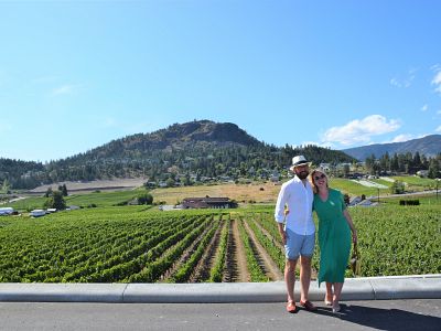 Vineyard and Volcano Views at Mt. Boucherie Estate Winery 
