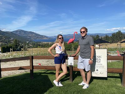 Lake and Vineyard Views at Black Swift Vineyard 
