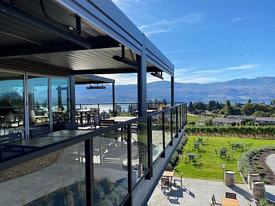 Lake and Vineyard Views at Modest Butcher and Mt. Boucherie Estate Winery 